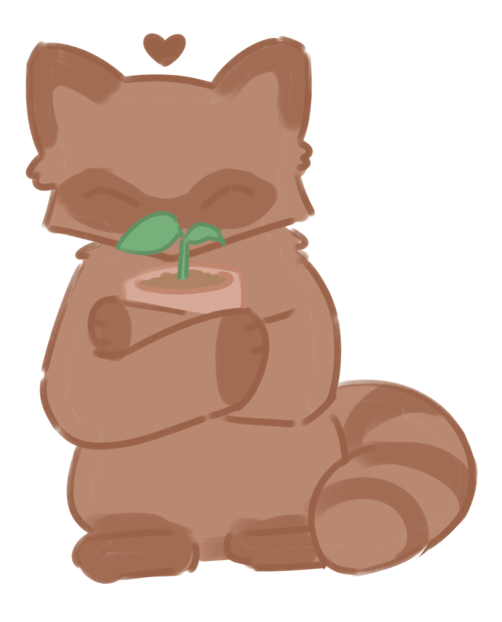 animal holding a plant